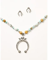 Shyanne Women's Sedona Sky Squash Blossom Jewelry Set - 2 Piece
