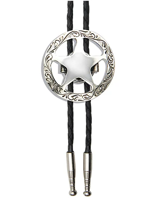 Cody James Men's Silver Sheriff's Star Bolo Tie