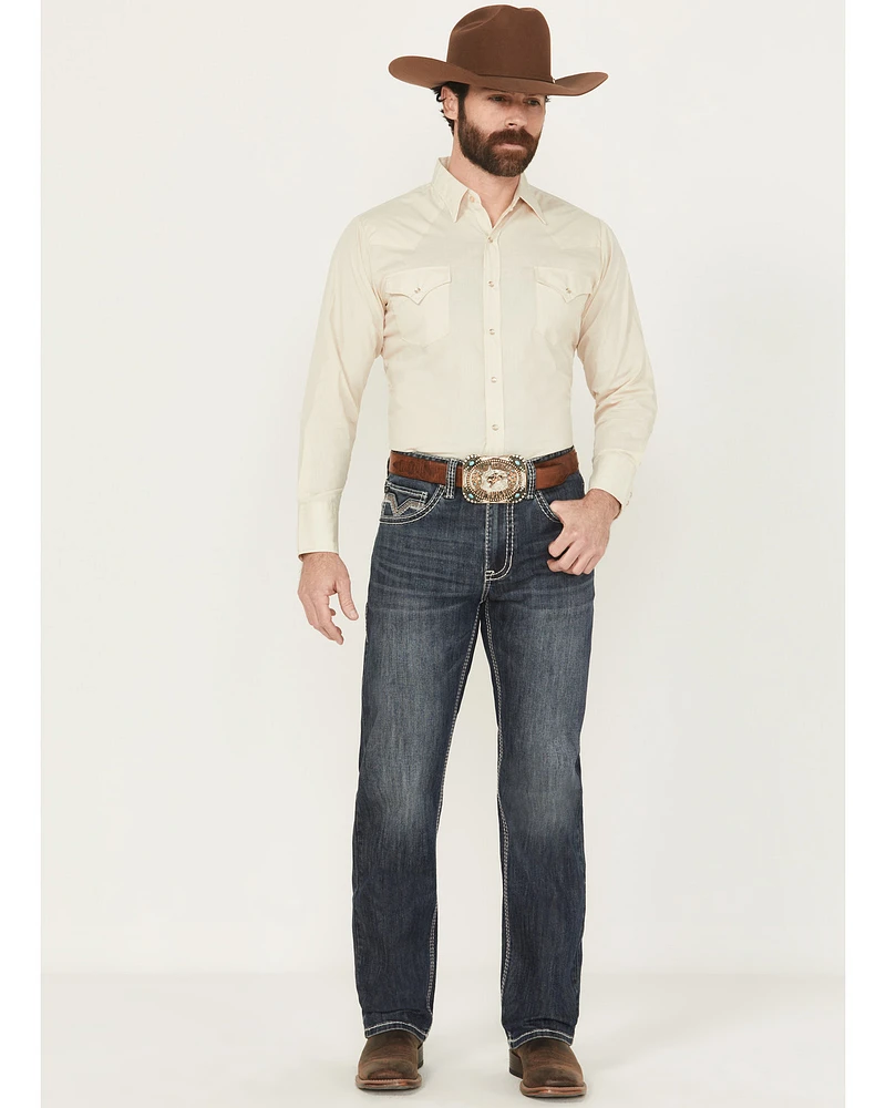Rock & Roll Denim Men's Dark Wash Tapered Bootcut Stretch Jeans
