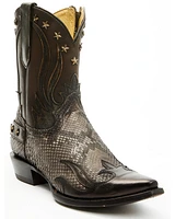 Corral Men's Exotic Python Overlay Short Western Boots - Snip Toe