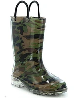 Western Chief Boys' Camo Lighted PVC Rain Boots