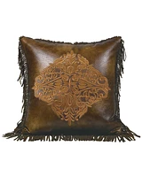HiEnd Accents Austin Embroidery & Fringe Edges Accent Pillow