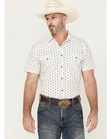 Gibson Trading Co Men's Sun Dial Geo Print Short Sleeve Snap Stretch Western Shirt