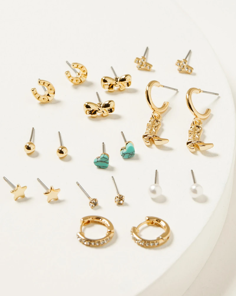 Shyanne Women's Western Holiday Earring Set - 10 Piece