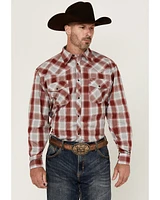 Cowboy Hardware Men's Plaid Print Long Sleeve Snap Western Shirt