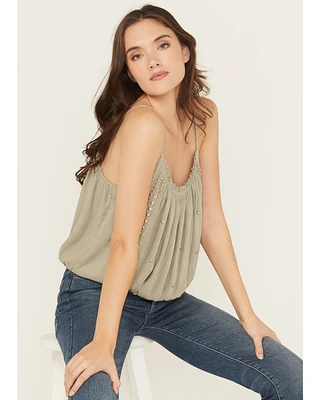 Rock & Roll Denim Women's Studded Elastic Hem Cami