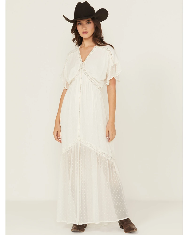 Shyanne Women's Lace Inset High-Low Maxi Dress