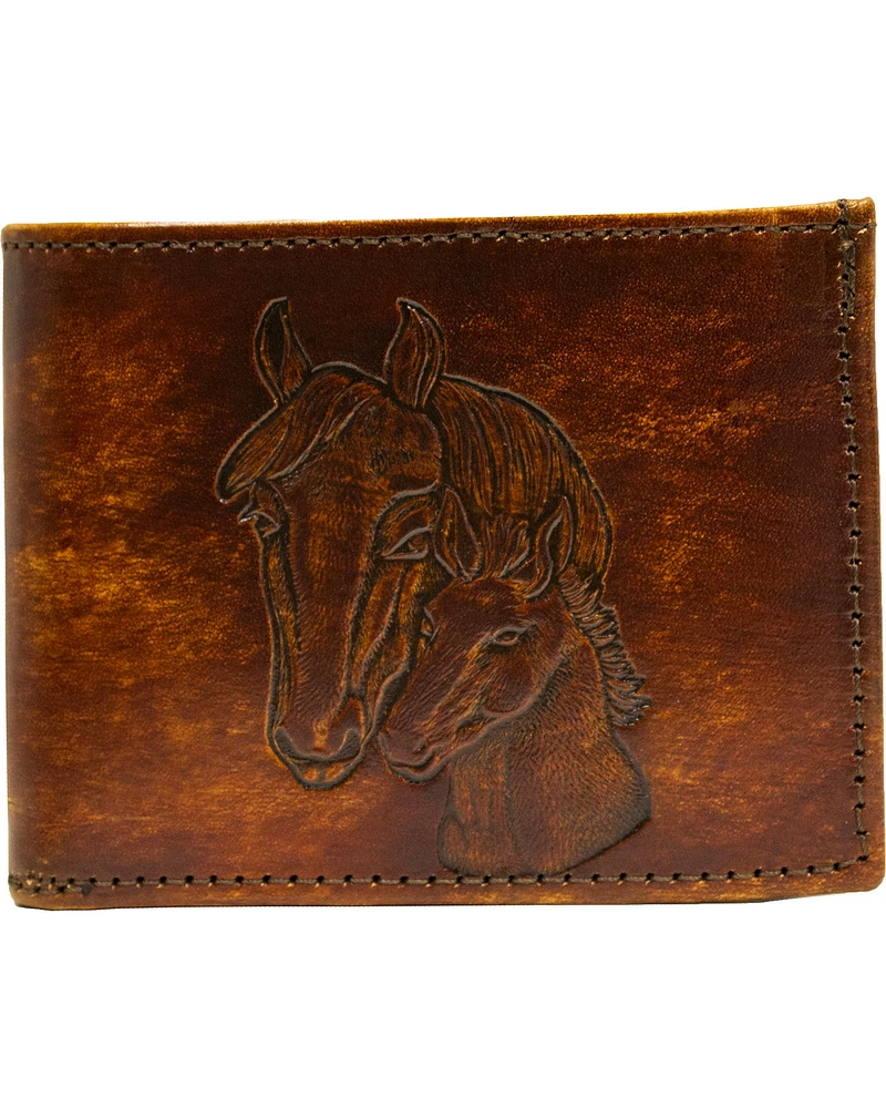 Western Express Horses Leather Billfold Wallet