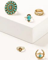 Shyanne Women's Summer Solstice Squash Blossom Ring Set - 5 Piece