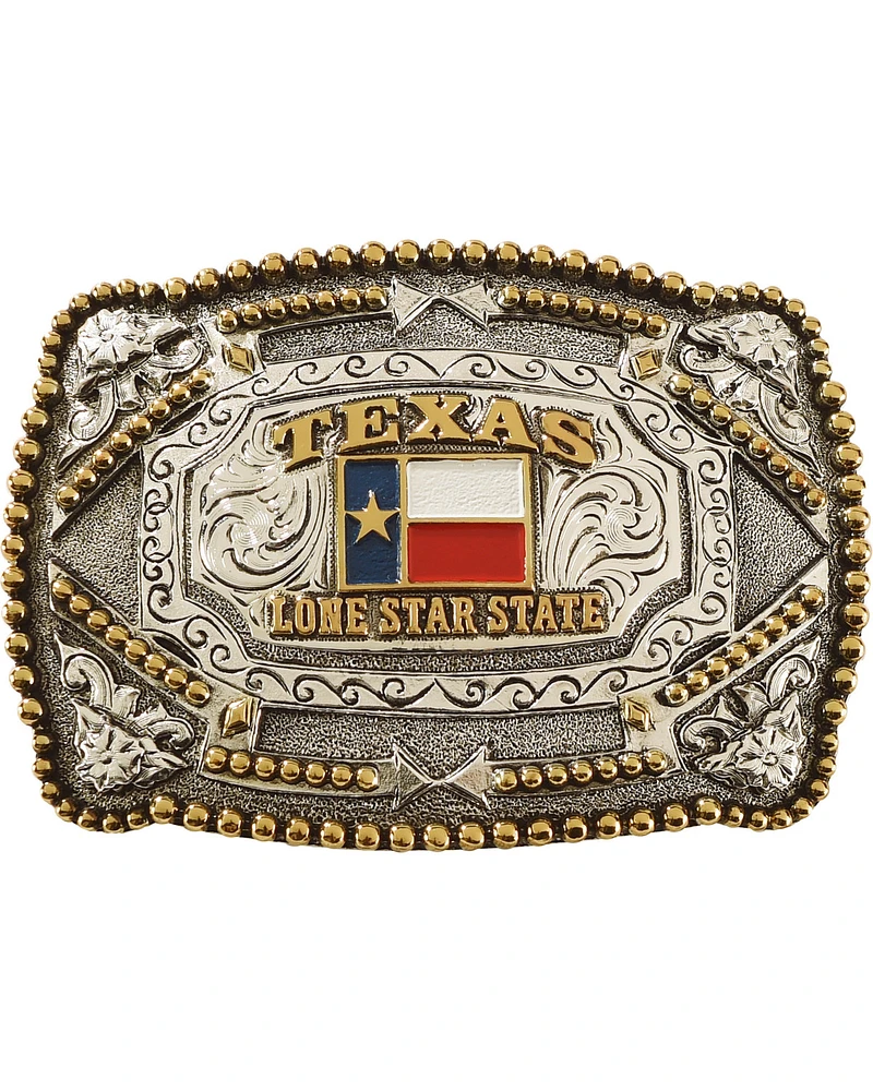 Cody James Red White and Blue Square Texas Belt Buckle