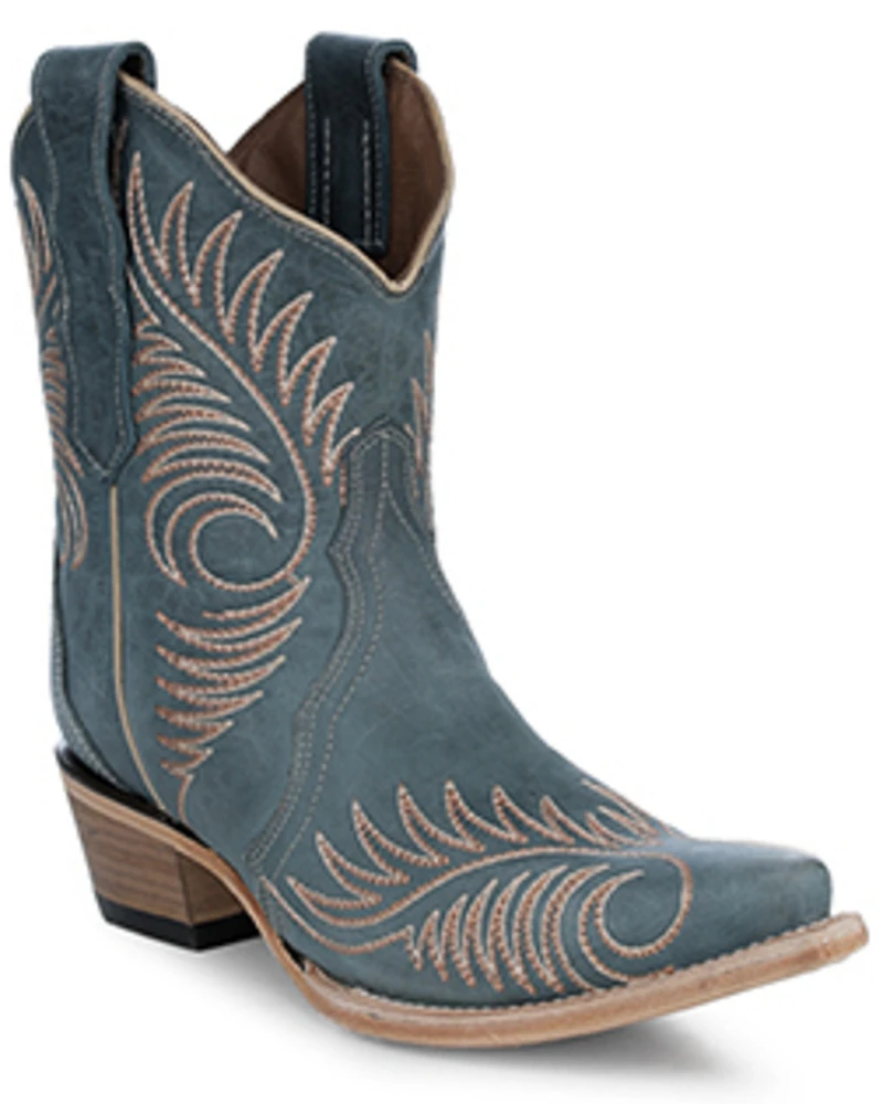 Circle G Women's Embroidered Ankle Booties - Snip Toe