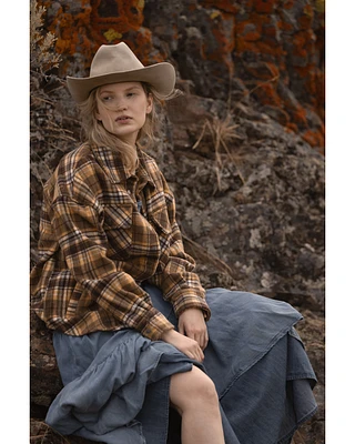 Fornia Women's Plaid Print Shacket