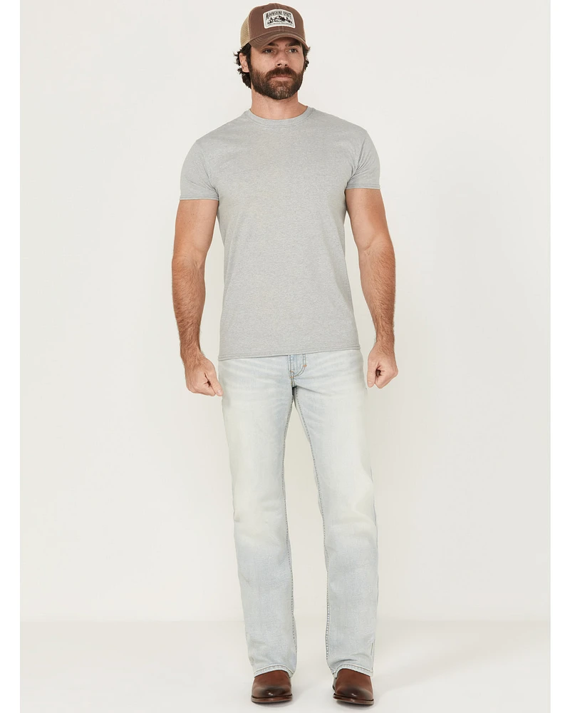 Moonshine Spirit Men's Savage Wash Hutch Slim Bootcut Stretch Denim Jeans
