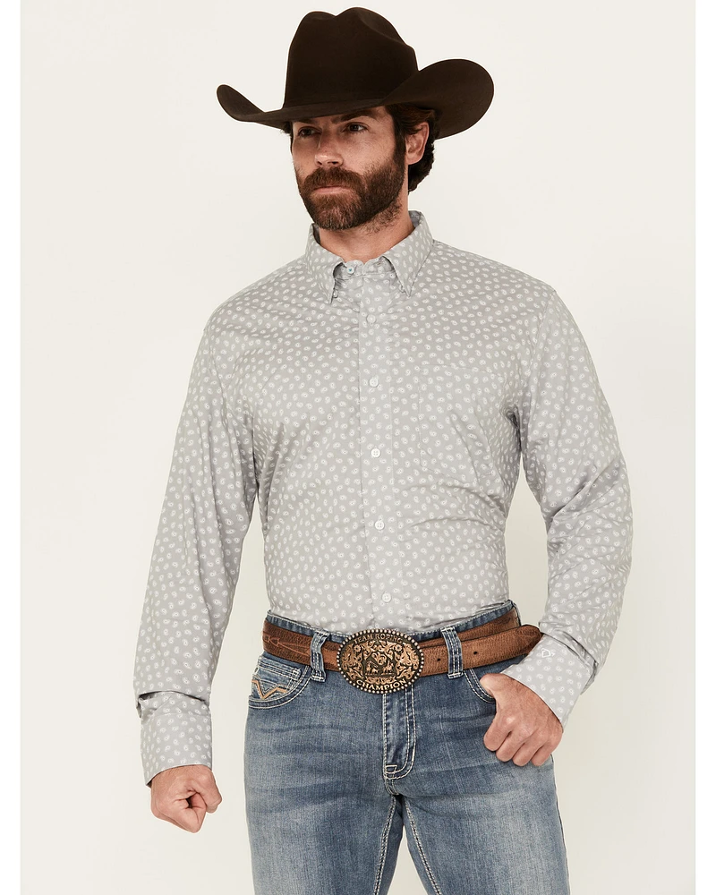 Wrangler X Cody Johnson Men's Solid Long Sleeve Button-Down Western Shirt