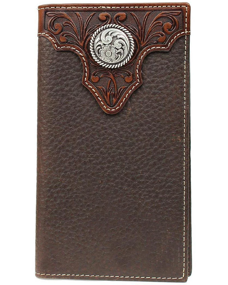 Ariat Men's Overlay Rodeo Check Book Wallet