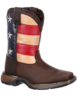 Durango Girls' Lil Rebel Big Kids' Flag Western Boots - Broad Square Toe
