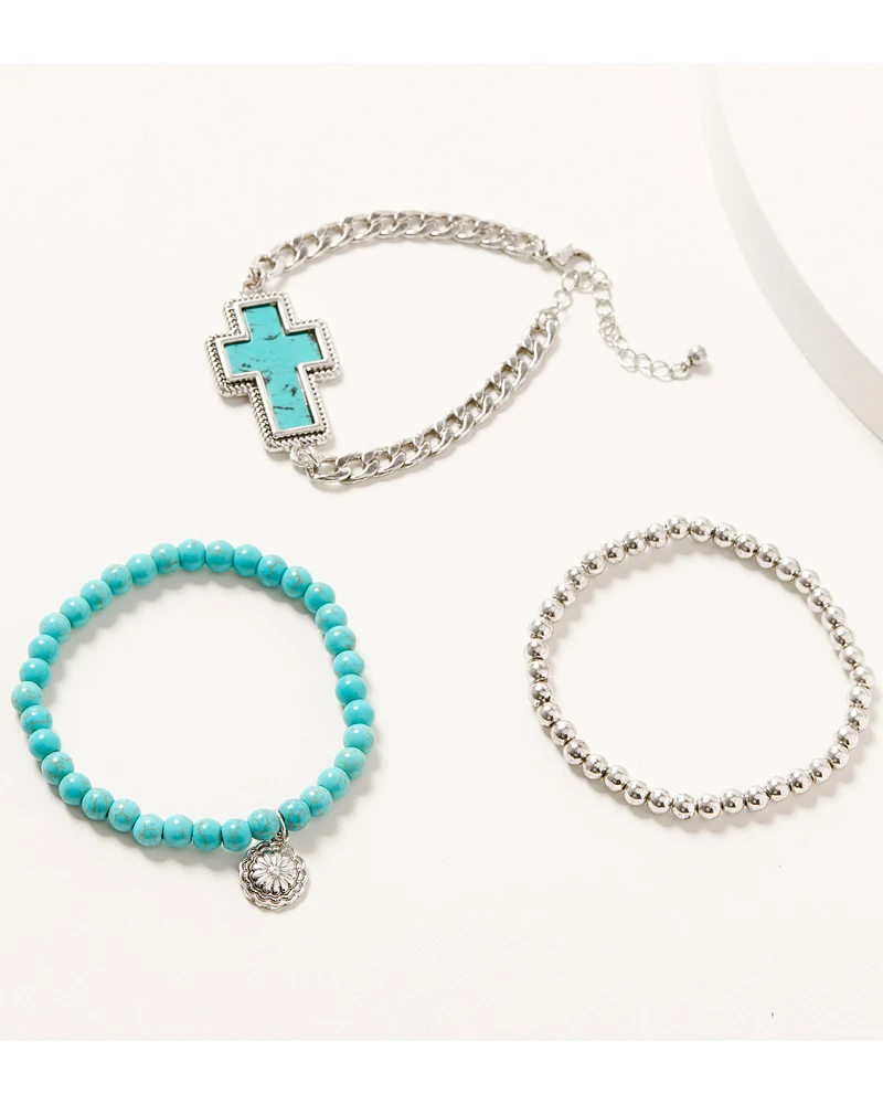 Shyanne Women's Cross Bracelet Set - 3 Piece