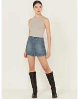 Free People Women's Daylight Medium Wash Denim Mini Skirt