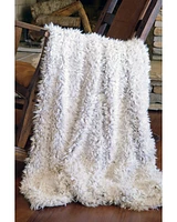 Carstens Home Off-White Shaggy Plush Faux Fur Throw Blanket