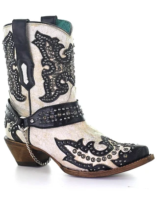 Corral Women's White Studs Western Boots - Snip Toe