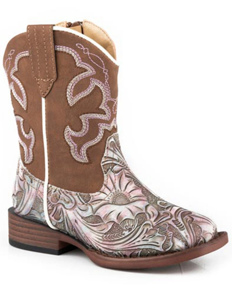Roper Toddler Girls' Raya Floral Western Boots - Square Toe