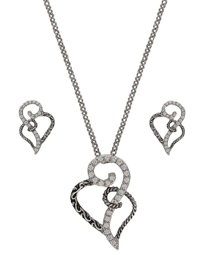 Montana Silversmiths Women's Woven Hearts Jewelry Set