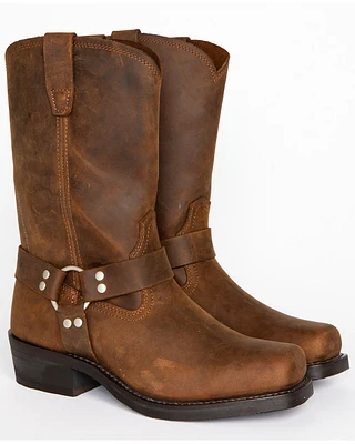 Brothers and Sons Men's Pull On Motorcycle Boots - Square Toe