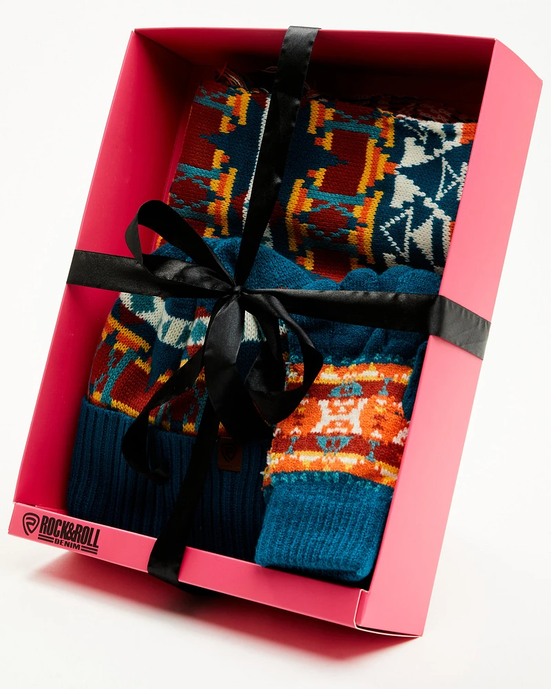 Panhandle Women's Southwestern Print Scarf Set - 3 Piece