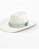 Shyanne Women's Beaded and Feather Embellished Felt Cowboy Hat