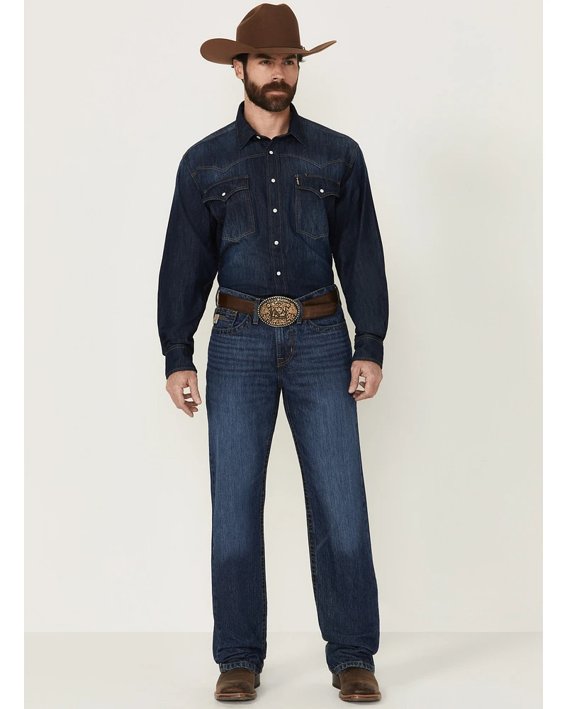 Cinch Men's Grant Medium Wash Relaxed Bootcut Rigid Denim Jeans