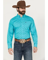 Ariat Men's Willke Steerhead Print Long Sleeve Button-Down Western Shirt