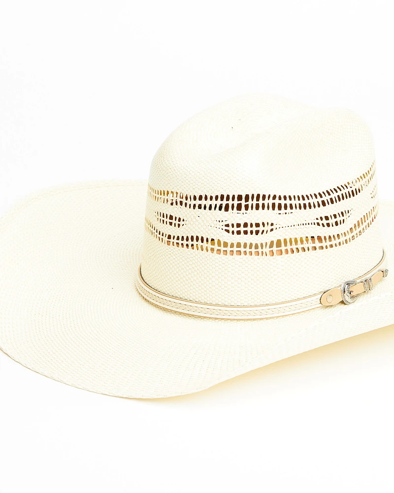 Justin Men's Ivory Tan Eaton Vented Straw Western Hat