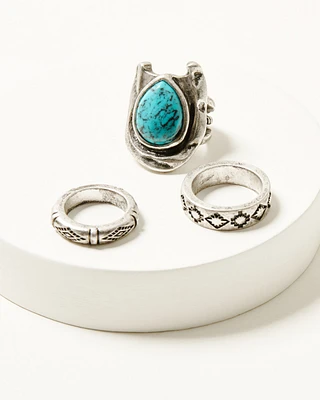 Idyllwind Women's Harper Horseshoe Statement Ring Set - 3 Piece