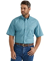 Wrangler Men's Classic Paisley Print Short Sleeve Button-Down Western Shirt - Tall