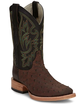Justin Men's King Kango Exotic Full-Quill Ostrich Western Boots - Broad Square Toe