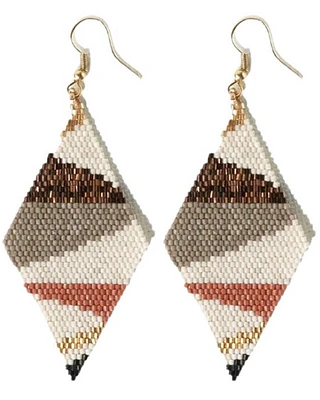 Ink + Alloy Women's Frida Angled Stripes Beaded Earrings