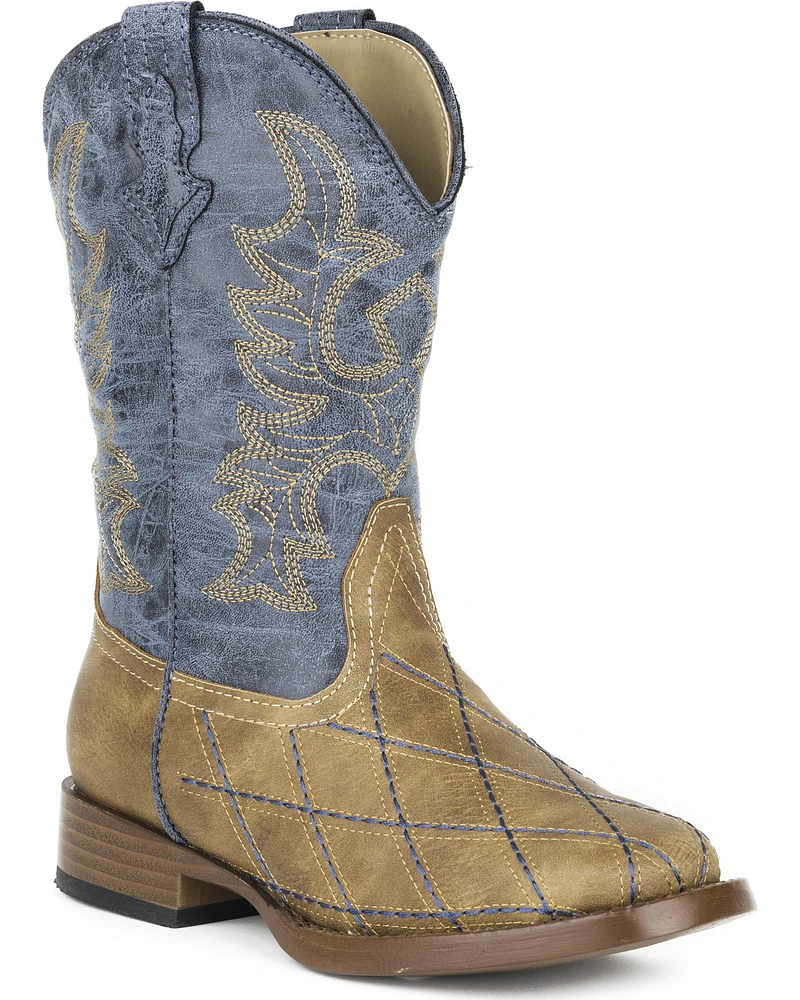 Roper Boys' Cross Cut Western Boots - Broad Square Toe