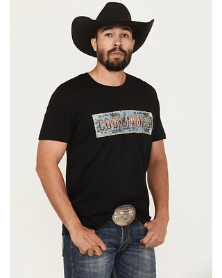 Cody James Men's Denim Patch Logo Short Sleeve Graphic Tee