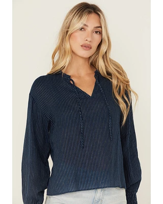 Cleo + Wolf Women's Striped Long Sleeve Peasant Top