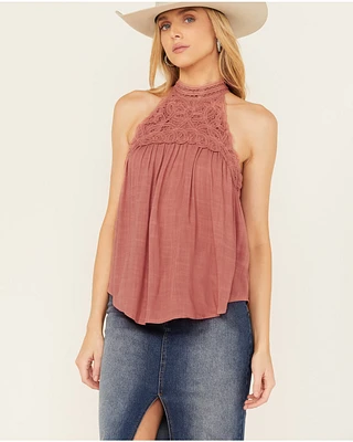 Eyeshadow Women's Battenburg Lace Tank