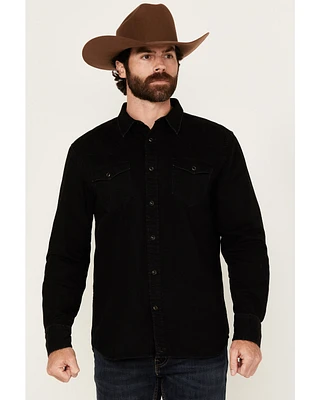 Cody James Men's Solid Long Sleeve Snap Denim Western Shirt