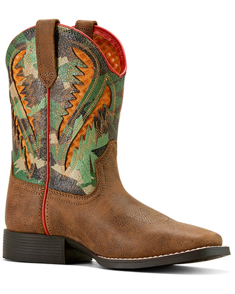 Ariat Boys' Quickdraw VentTek Camo Western Boots - Broad Square Toe
