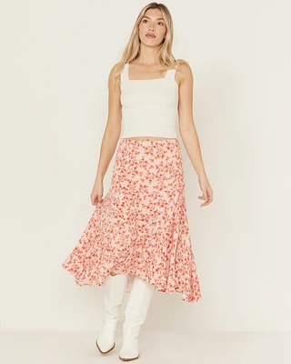 Shyanne Women's Floral Print High-Low Midi Skirt