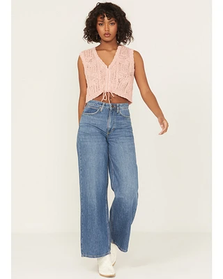 Wrangler Retro Women's Yvette Medium Wash High Rise Wide Leg Denim Jeans