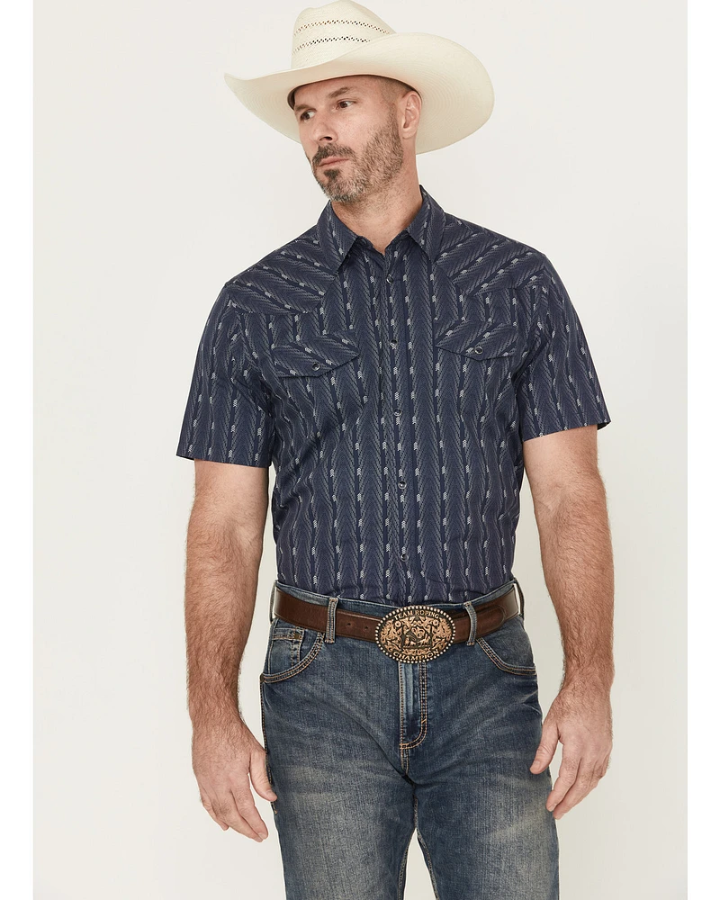 Gibson Trading Co Men's Ritual Striped Short Sleeve Snap Stretch Western Shirt