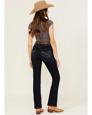 Rock & Roll Denim Women's Dark Wash High Rise Bootcut Stretch Jeans