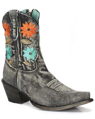 Roper Women's Flower Power Western Booties - Snip Toe