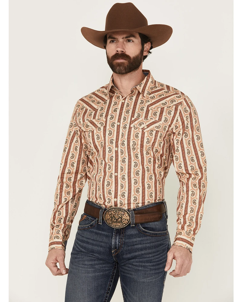 Cody James Men's Stillwell Paisley Print Long Sleeve Snap Western Shirt