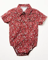 Cowboy Hardware Infant Boys' Bandana Paisley Print Short Sleeve Snap Onesie
