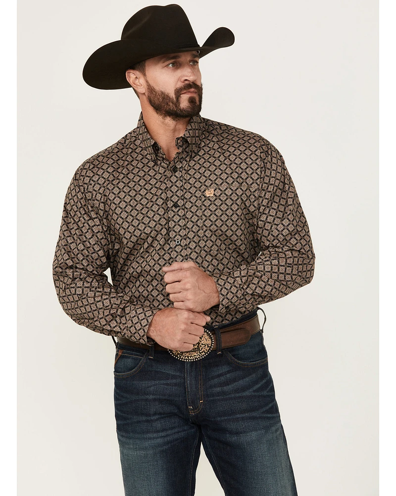 Cinch Men's Medallion Print Long Sleeve Button-Down Western Shirt